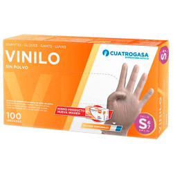 LUVAS VINIL SEM PO S (6-7) CUATROGASA 100UN