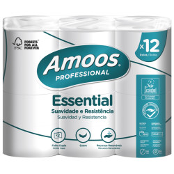 PAPEL HIGIENICO 2F ESSENTIAL 16M AMOOS 12R