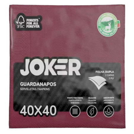 GUARDANAPOS 40X40 PP BORDEAUX JOKER 50UN