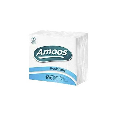 GUARDANAPOS 1F 33X33CM RESISTANT AMOOS 100UN