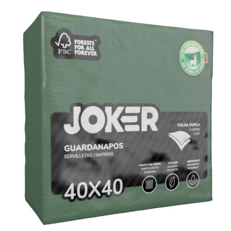 GUARDANAPOS 40X40 PP VERDE JOKER 50UN
