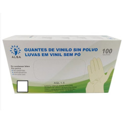 LUVA DE VINIL SEM PÓ ALBA T/S CX.100