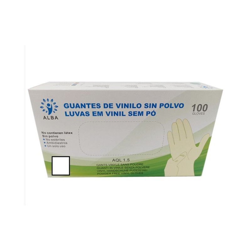 LUVA DE VINIL SEM PÓ ALBA T/S CX.100