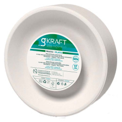 PRATO KRAFT BRANCO 22CM BIOSHIELD 10UN