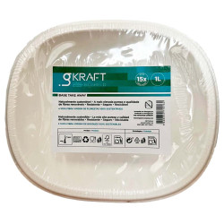 EMBALAGEM TAKE AWAY KRAFT BRANCO 1L BIOSHIELD 15UN