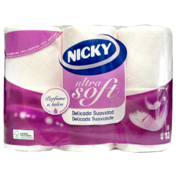 PAPEL HIGIENICO 2F 16,8M ULTRASOFT TALCO NICKY 12R